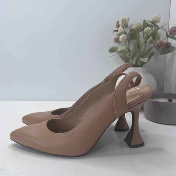 Vionic Adalena Leather Slingback Dress Pump Camel Suede Women's US 11 Tried On - Picture 1 of 10